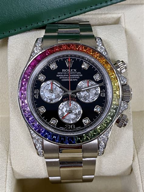 rolex rainbow daytona men& 39|daytona rainbow Rolex price.